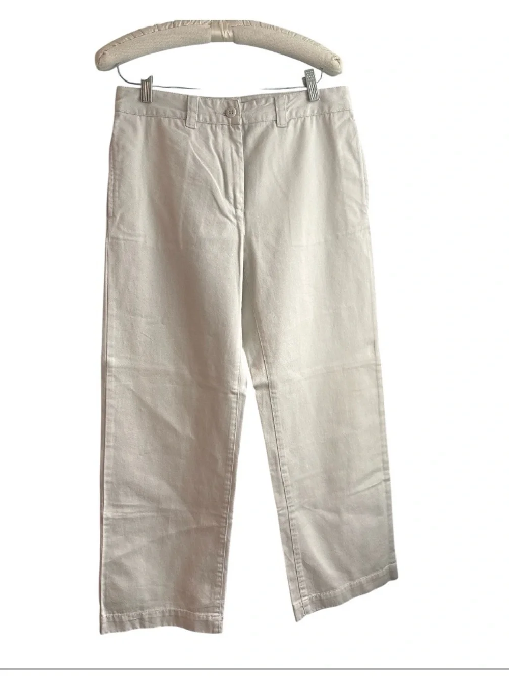 J.Crew Broken-In Boyfriend Chino Pants Sz P6 White Cream 100% Cotton Petite NWOT